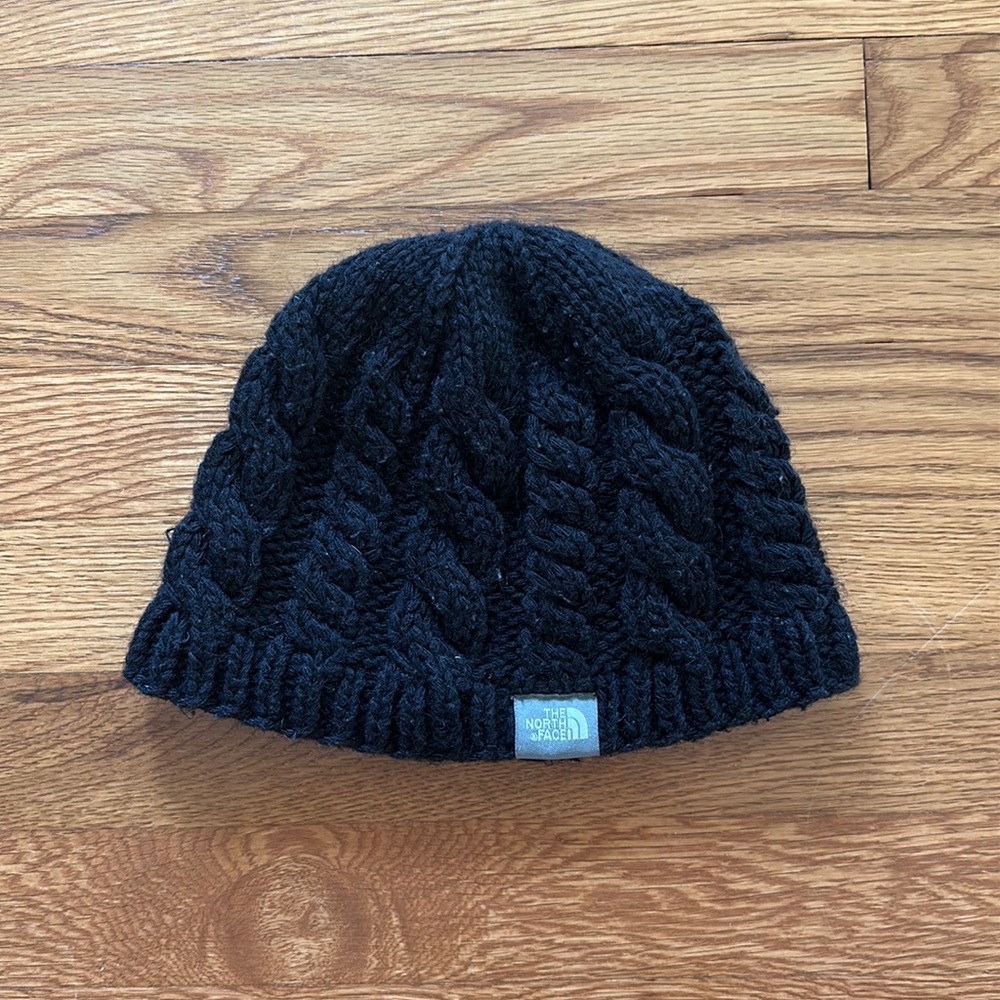 North Face Black Ribbed Beanie
